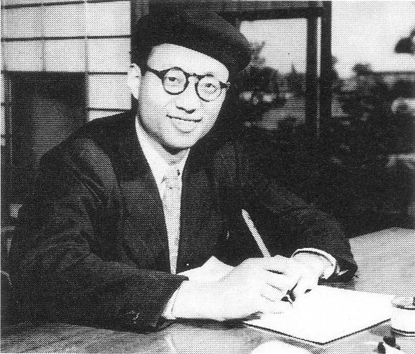 Black and white photograph of Osamu Tezuka in 1951